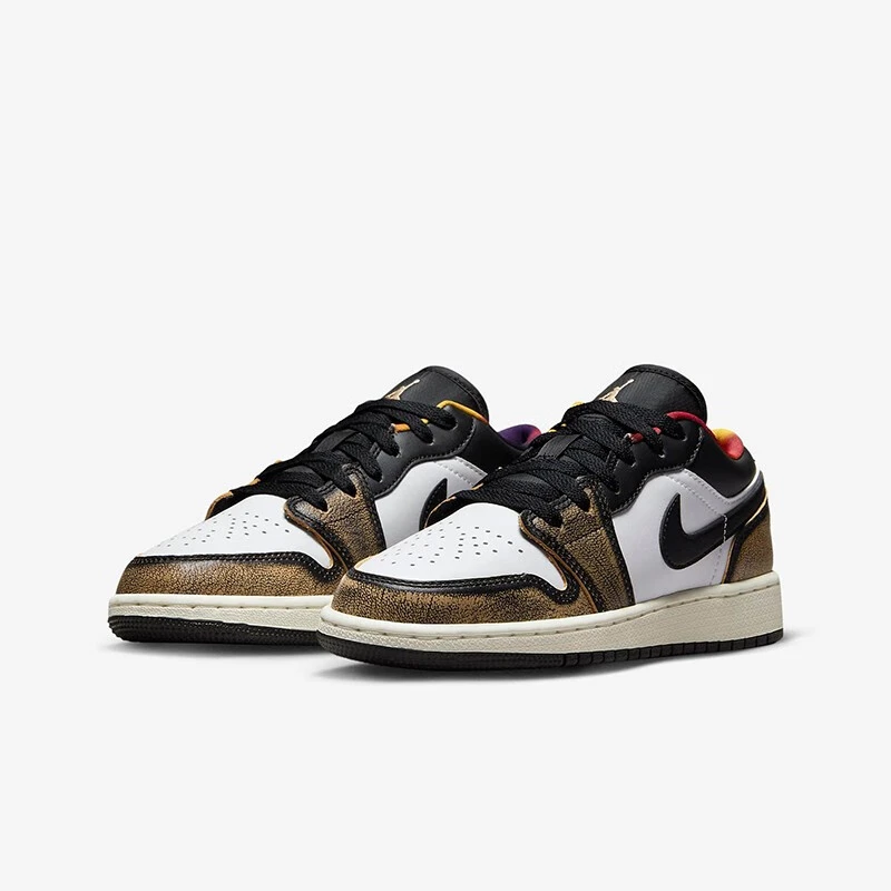 Air Jordan 1 Low GS AJ1大童/女款 黑白黄 低帮篮球鞋DQ8421-001