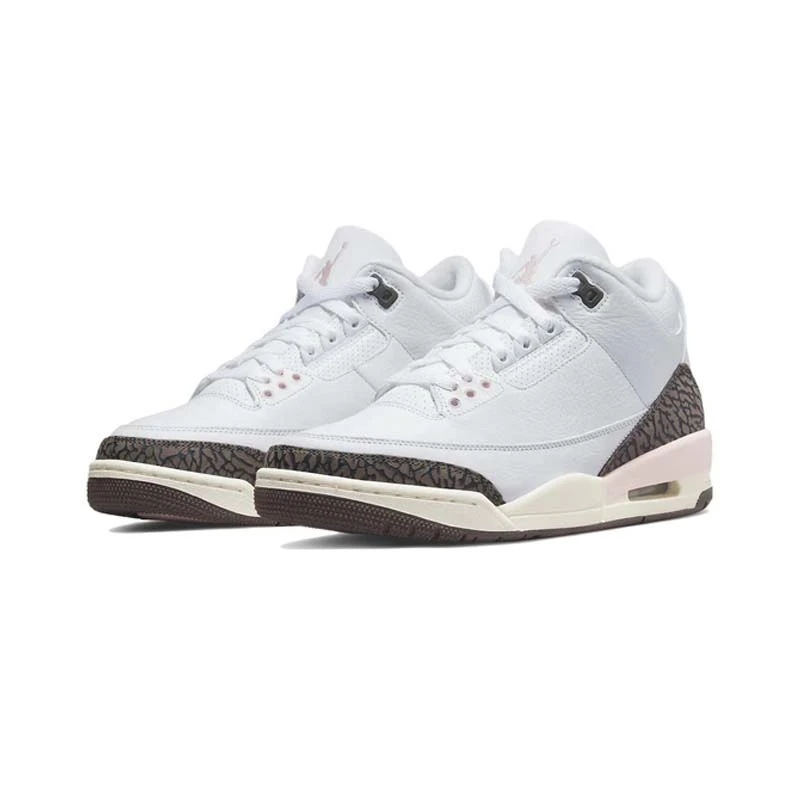 AirJordan3AJ3白棕粉樱花复古低帮篮球鞋白蓝纯白白色CK9246-102