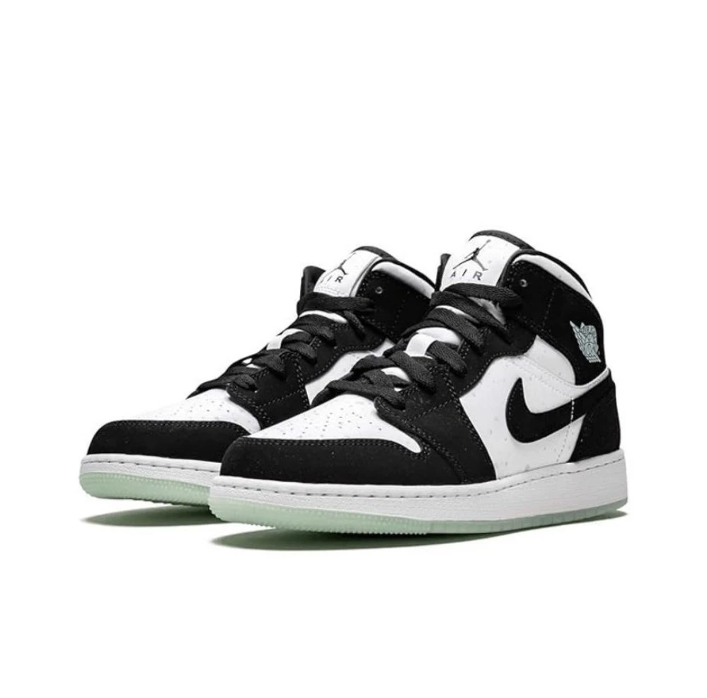 Air Jordan 1 Mid AJ1黑白熊猫 夜光 中帮篮球鞋男女 BQ6931-103