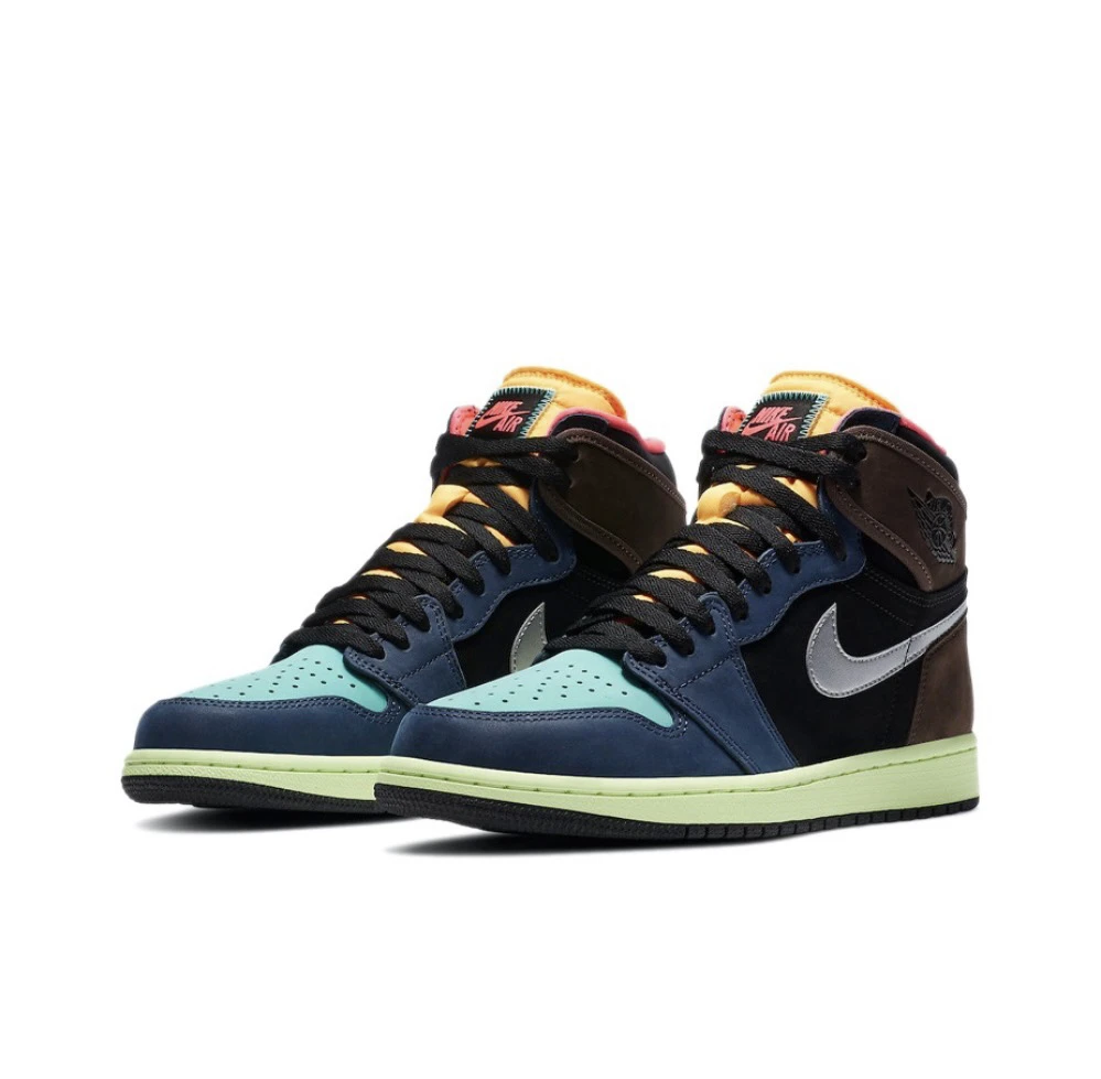 Air Jordan 1 OG AJ1 生物黑客彩色拼接男女高帮篮球鞋555088-201
