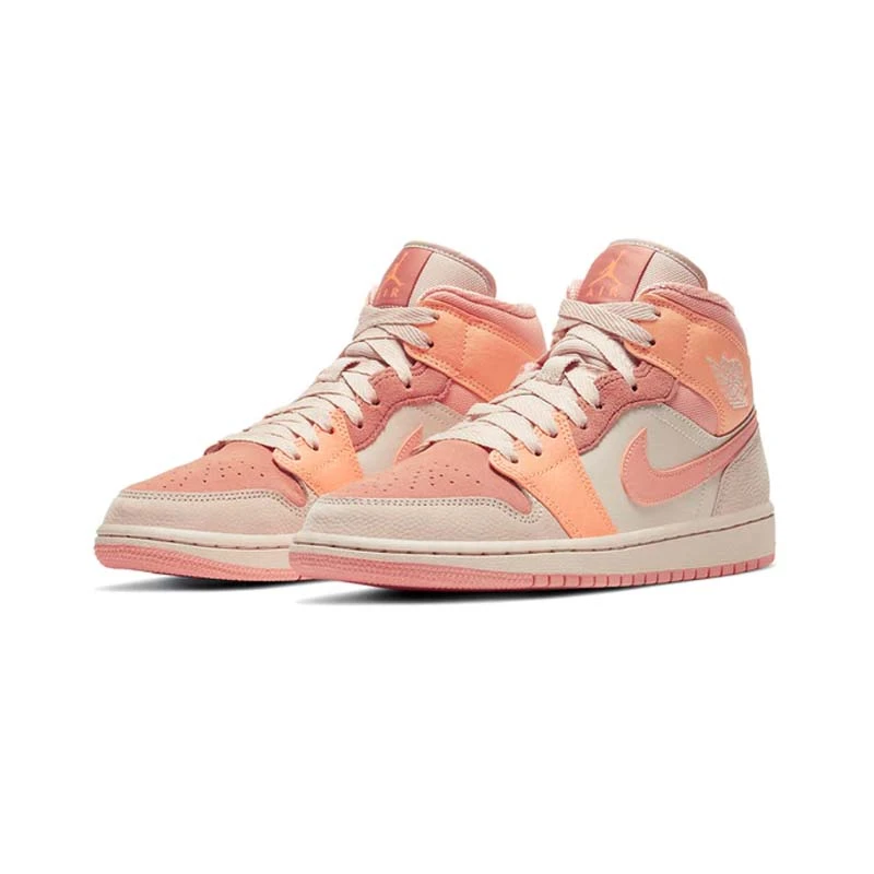 Air Jordan 1 Mid AJ1 杏橙白粉 中帮篮球鞋 DH4270-800
