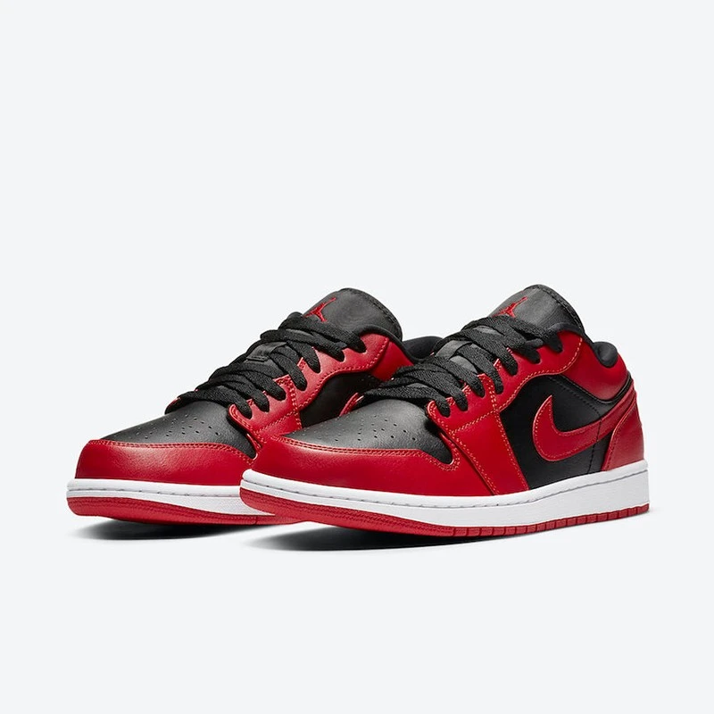 Air Jordan 1 Low AJ1男款 黑红 反转禁穿 低帮篮球鞋 553558-606