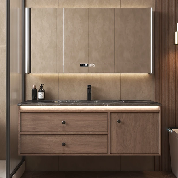 亿旋卫生间洗漱台洗手池定制浴室柜洗漱台组合柜一体盆QY073