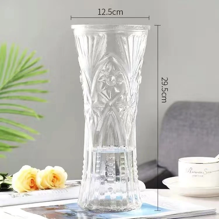 加厚大号花瓶玻璃透明客厅摆件水培植物富贵竹百合插干花陶瓷花瓶