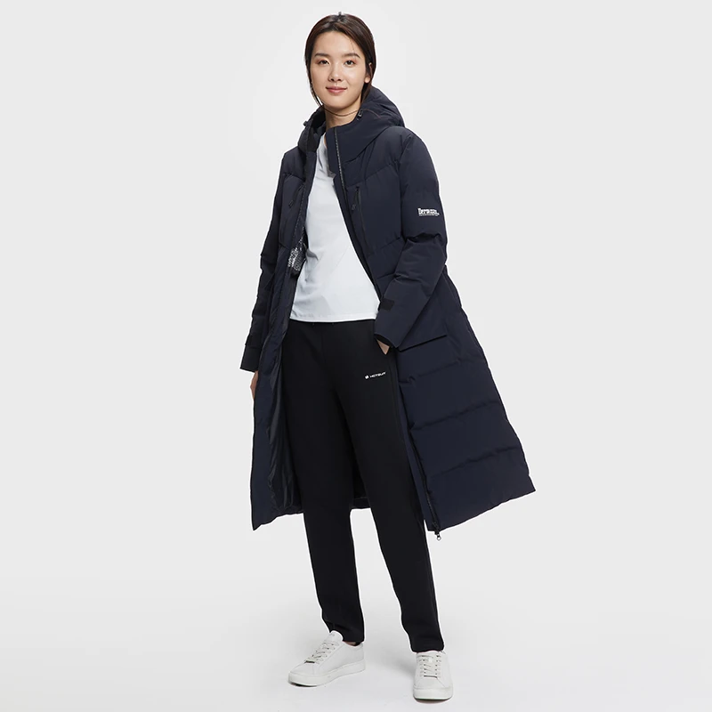 【进口东丽机能面料】长款羽绒服户外防暴雨防风保暖女61423 1808