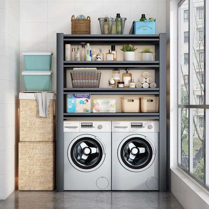 洗衣机架子滚筒翻盖上方置物架阳台浴室收纳架家用卫生间马桶架子