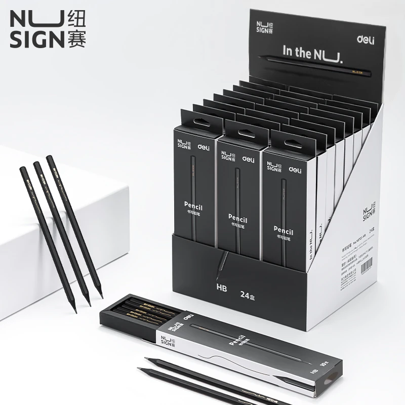 纽赛NS722-HB 10支装黑木铅笔(黑)(10支/盒)