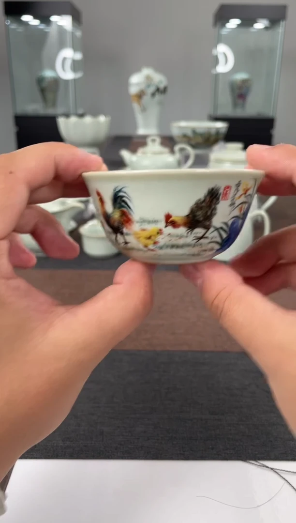 【闪购商品】周泽堂天青鸡缸杯彩绘