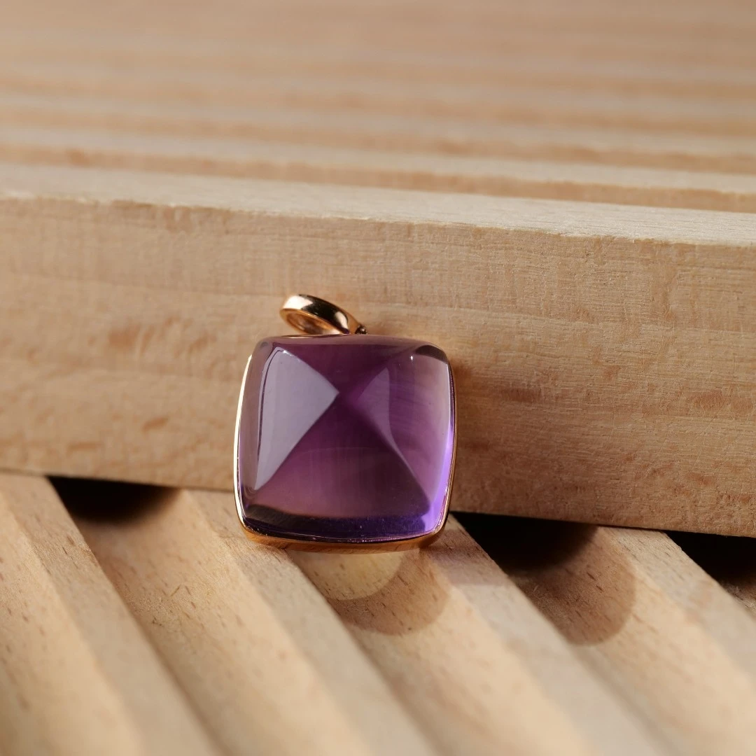 【任厂长】紫水晶糖塔包镶18k金吊坠（MFC210）发一件，多样性发