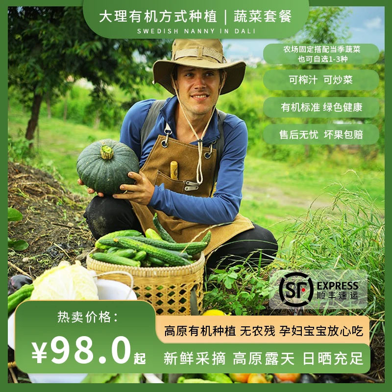 瑞典奶爸在大理｜蔬菜组合套餐新鲜原生态露天当季现摘5斤大理顺丰