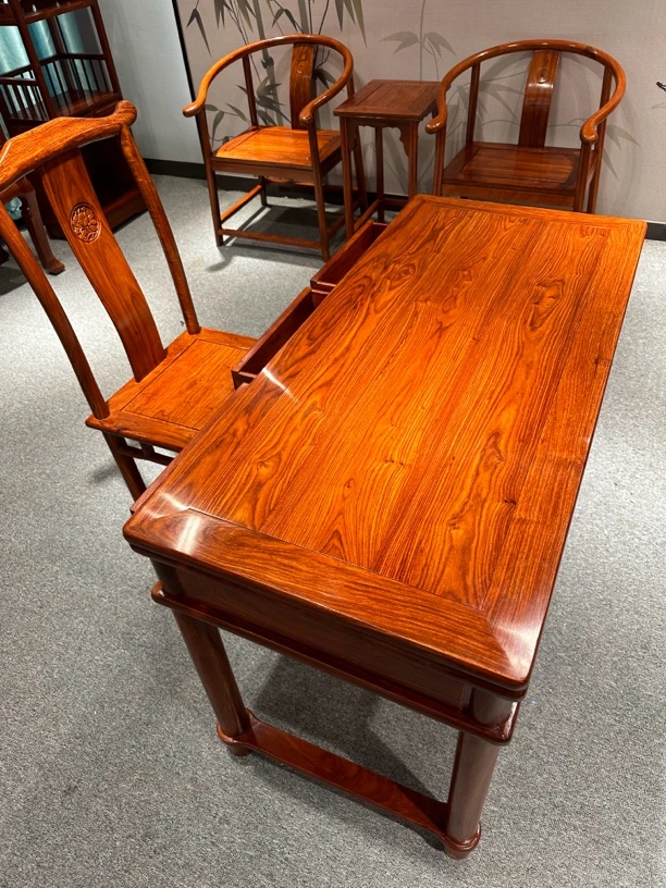 【刺猬紫檀电脑桌】2件套