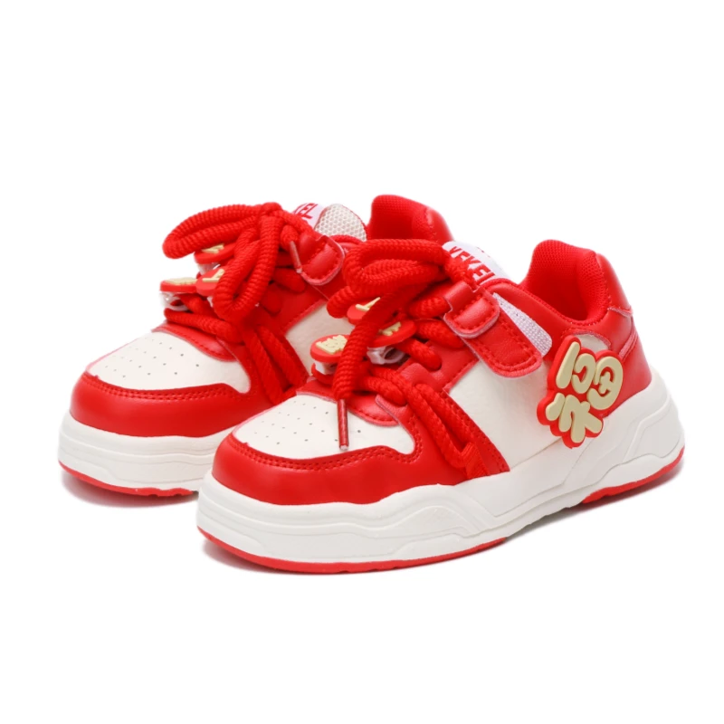 KK【低帮单里板鞋】红色轻便板鞋儿童百搭休闲过年亲子板鞋3075