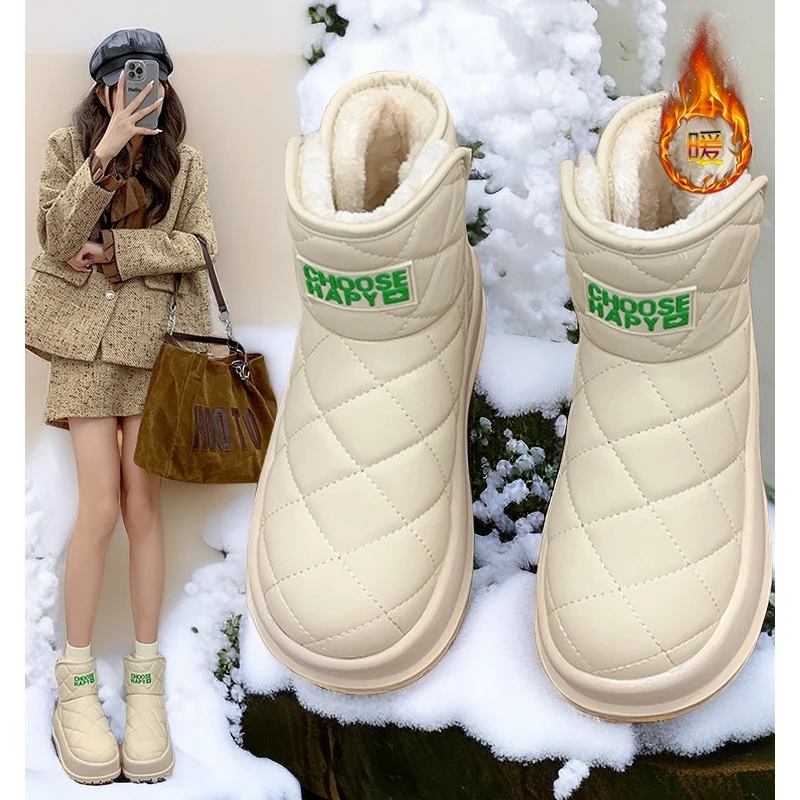 回力瑞雪地靴女秋冬季加绒加厚东北棉靴厚底防滑一脚蹬保暖棉鞋