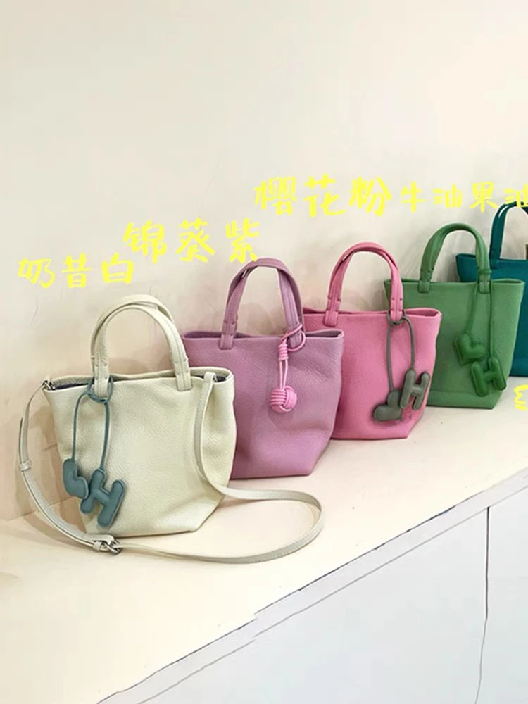 温柔小众系列百搭牛皮真皮韩单手提包斜跨包ins