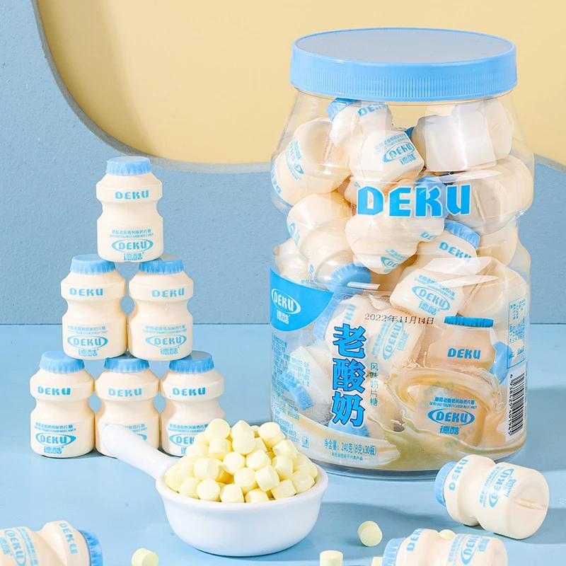 老酸奶风味压片糖休闲办公零食怀旧零食酸奶味片糖果30瓶/罐