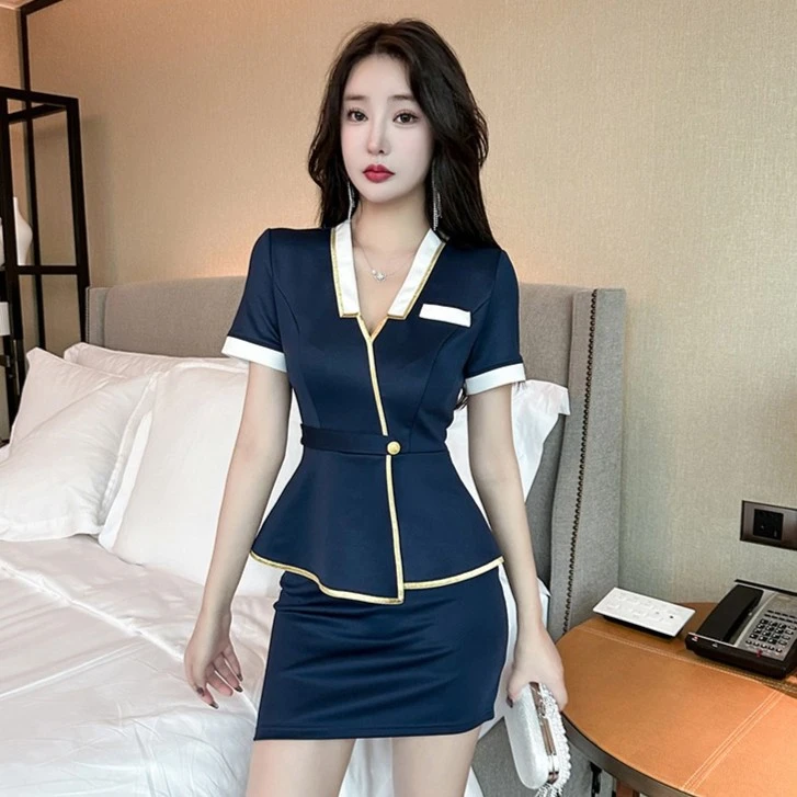 高端气质美容院工作服女养生休闲会所酒店工衣套装短袖足疗技师服