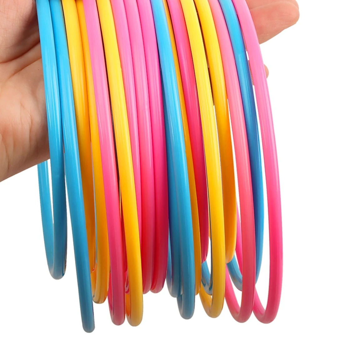 加粗地摊夜市套圈 投掷塑料圈彩色圆环实心手工Diy儿童玩具