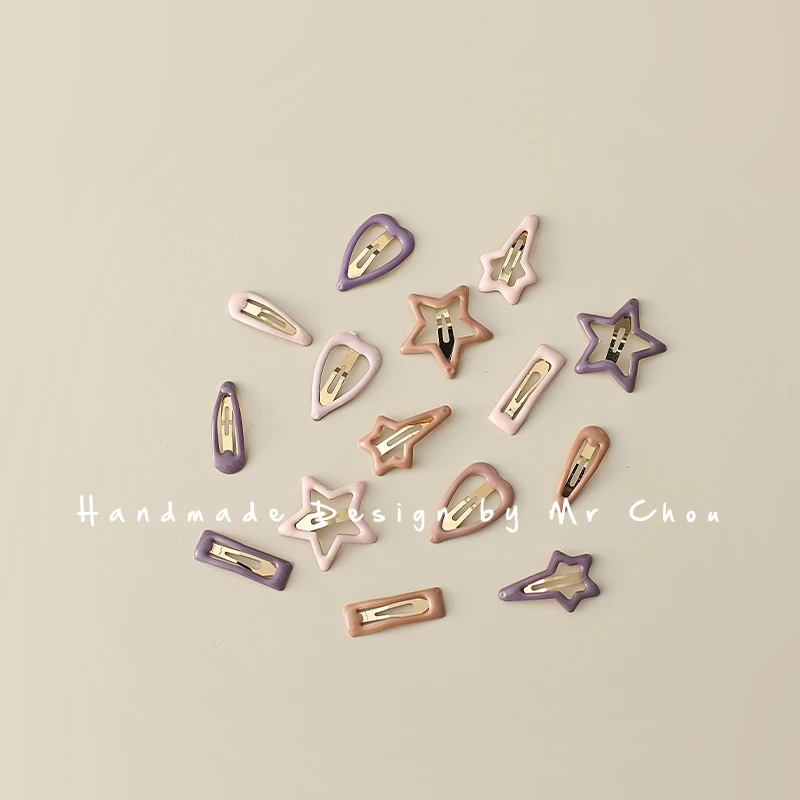 亮色五角星儿童发夹宝宝发饰碎发婴儿发卡可爱BB夹女童刘海夹头饰