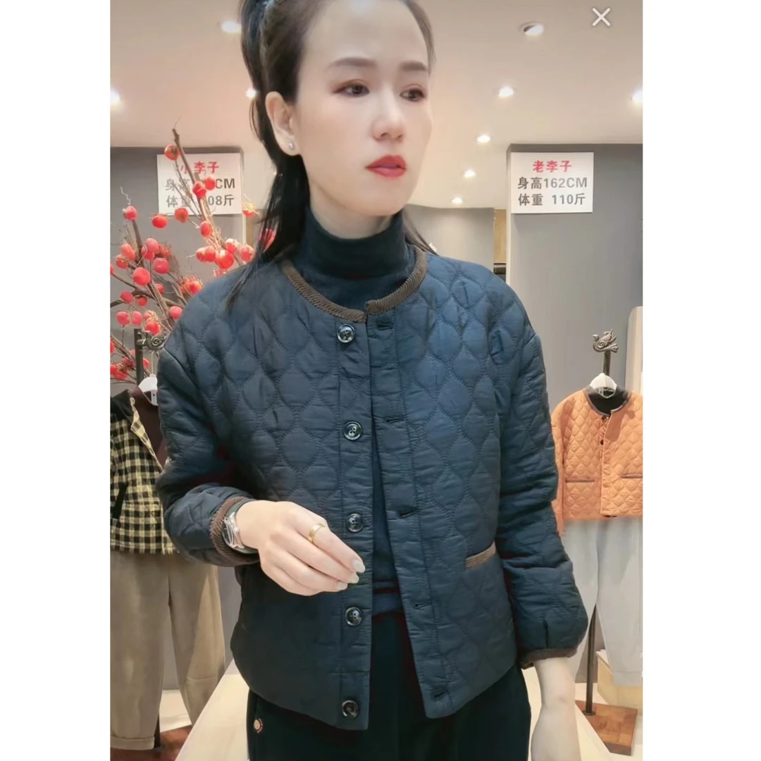 【七彩衣新品棉衣】3663加厚休闲菱形格棉衣棉服 衣长54