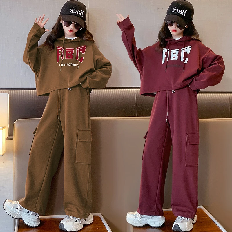 女童秋装套装2024新款洋气时髦网红女孩大童春秋季儿童卫衣两件套