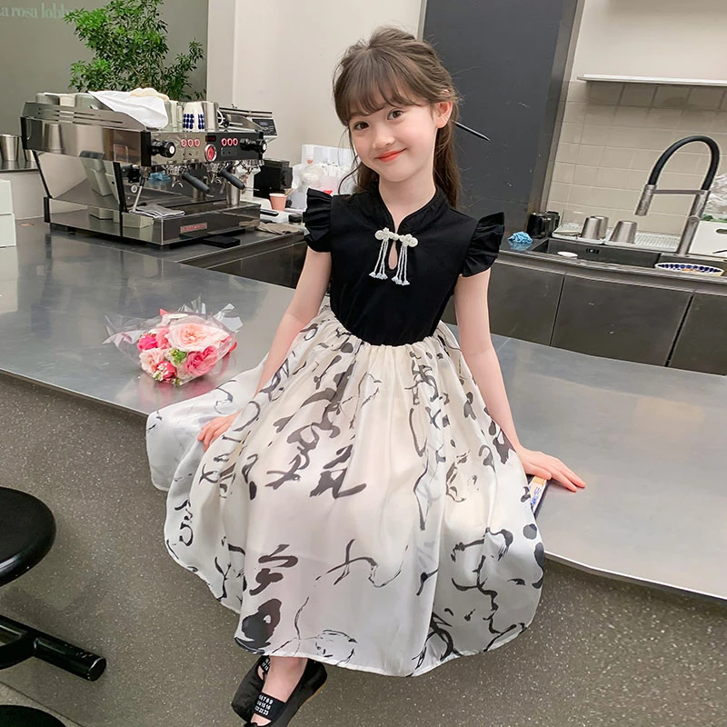 女童旗袍连衣裙夏装2025新款儿童汉服新中式夏季洋气薄款女孩裙子