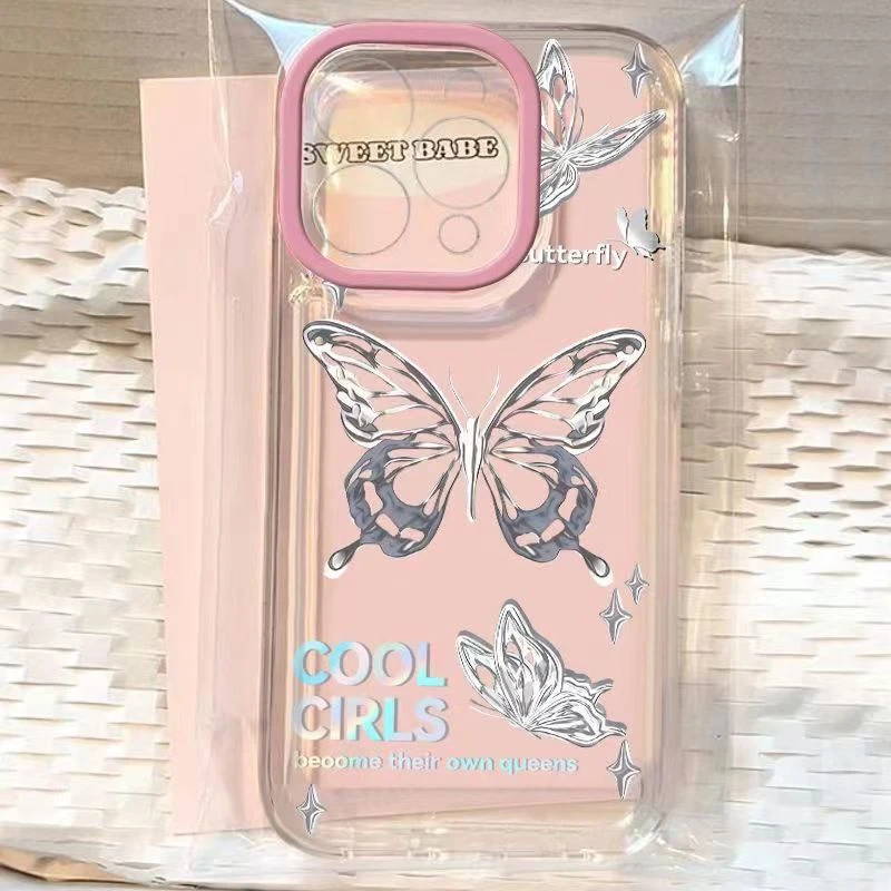 缤纷蝴蝶适用iphone15pro手机壳苹果13/14/12/11小米vivo华为oppo