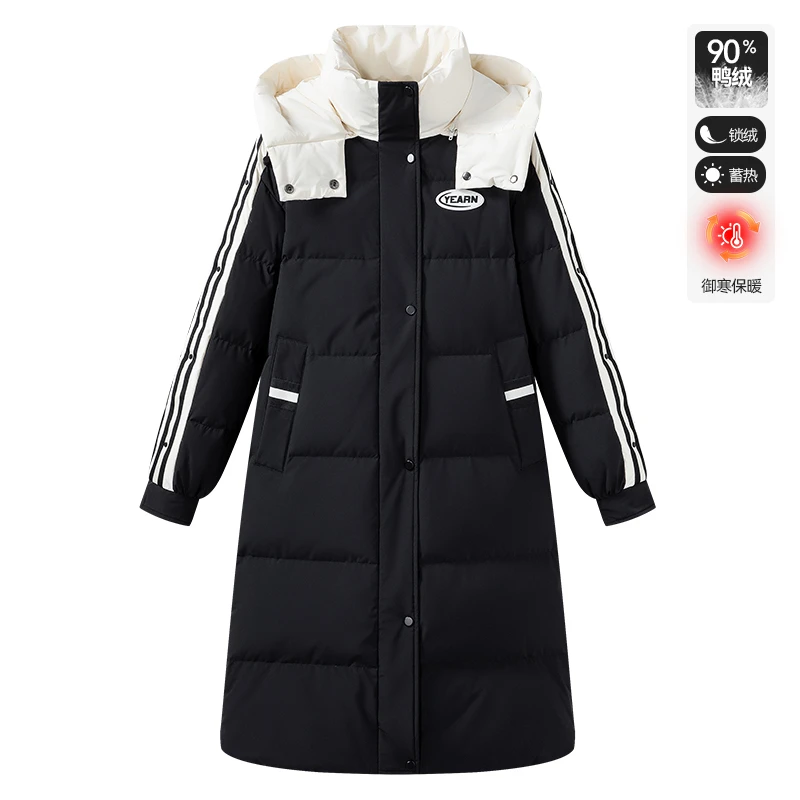 长款拼接羽绒服显瘦韩版防寒外套V400101393【DM】