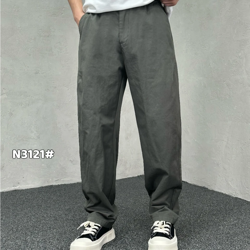 秋季简约休闲宽松百搭裤子2024直筒潮流垂感高街显瘦男女同款长裤