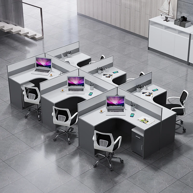 职员工位办公桌椅组合简约卡座屏风现代四六人电脑工作位家具