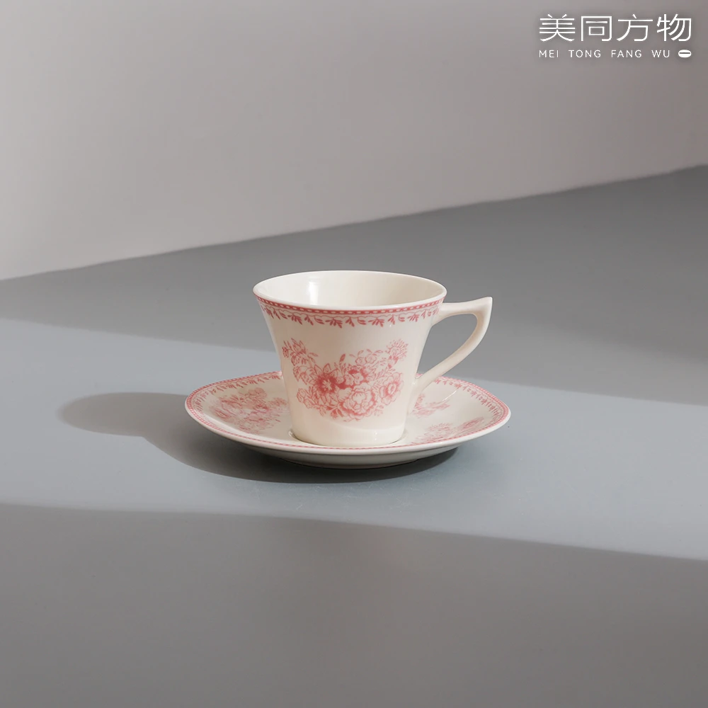 IS4 15CL咖啡杯 碟-花思凤粉