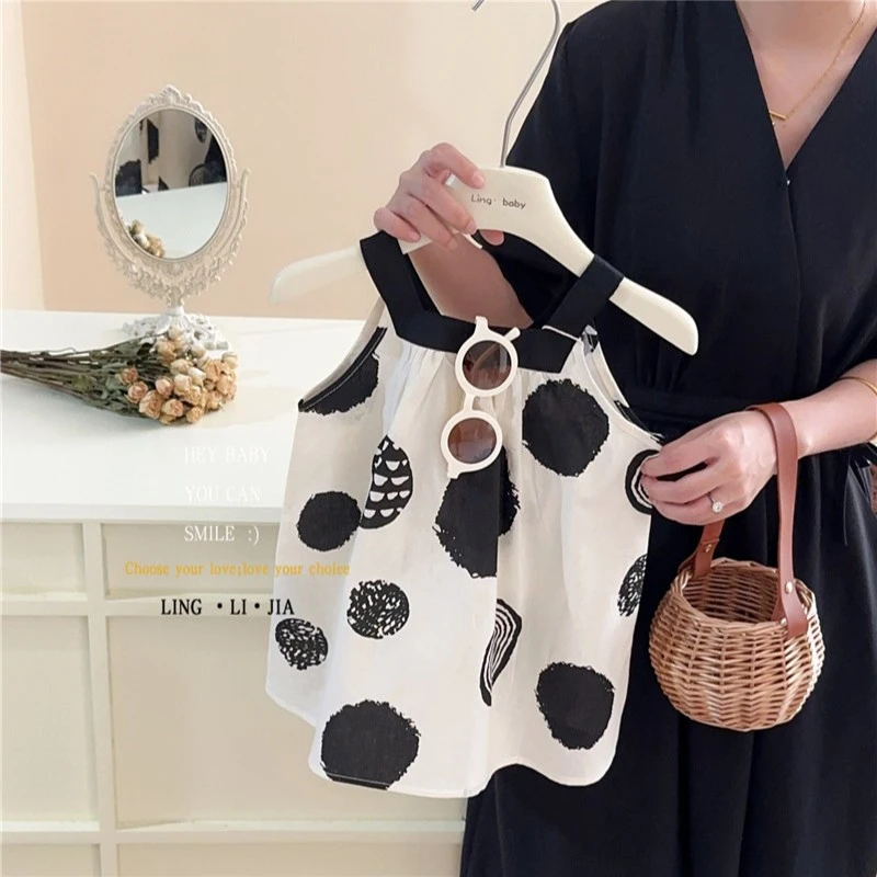 女童洋气公主裙夏装2022新款洋气仙女裙儿童裙子圆点连衣裙23305