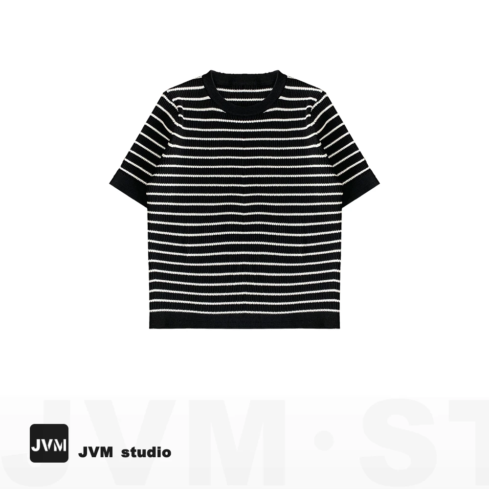 2023夏季新款JVM定制10733时尚百搭横条针织半袖6.2
