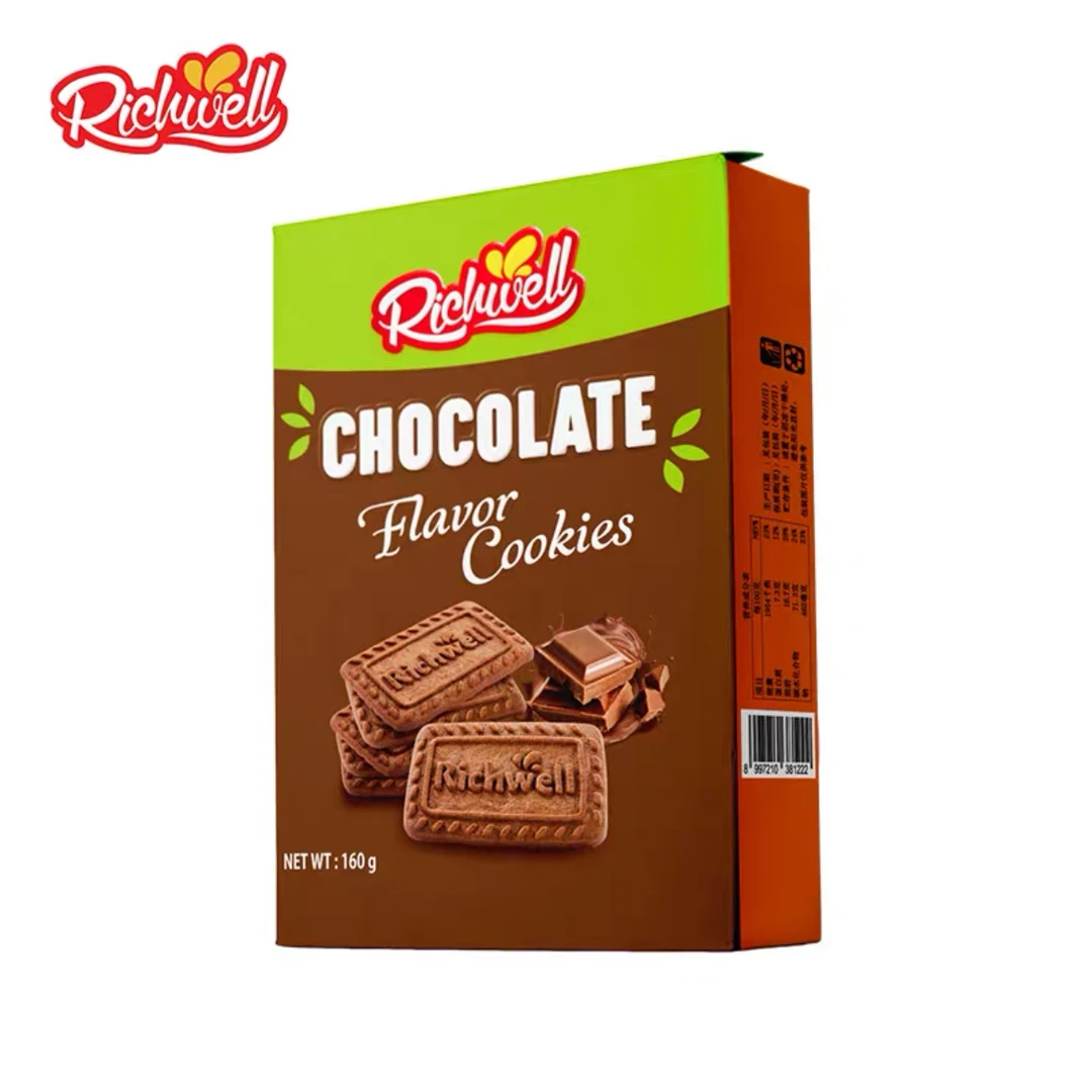 Richwell巧克力饼干印度尼西亚进口曲奇饼干160g盒装