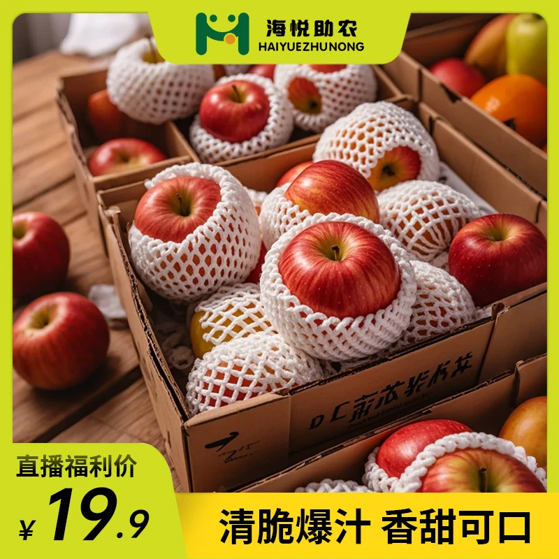 【海悦助农优品】3AAA洛川红富士苹果脆甜多汁坏果包赔产地直发