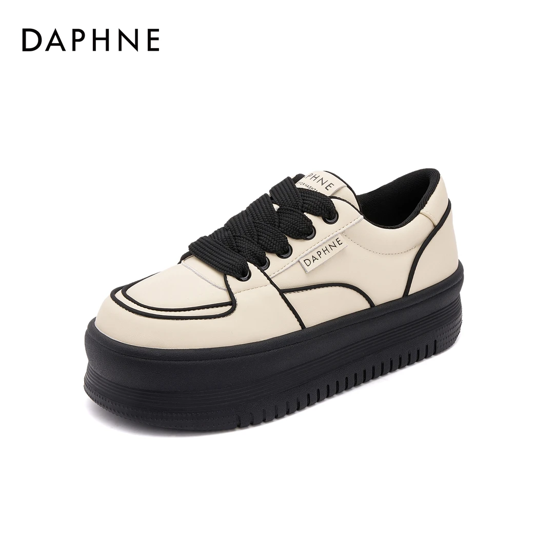 Daphne/达芙妮小众时尚百搭ins秋冬低帮厚底圆头时尚休闲鞋