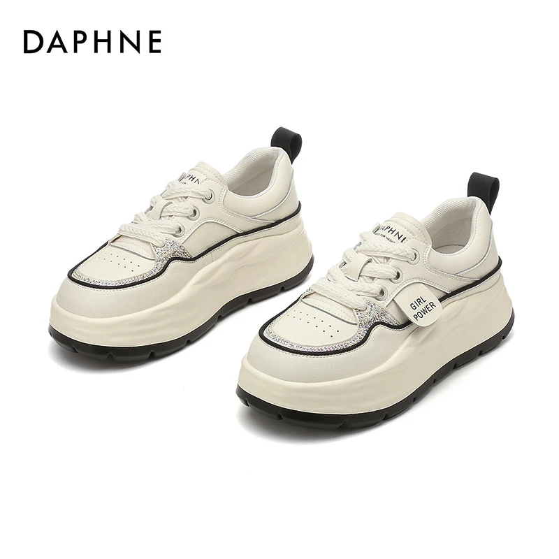 Daphne/达芙妮厚底增高潮流板鞋新款秋季复古运动鞋休闲鞋女