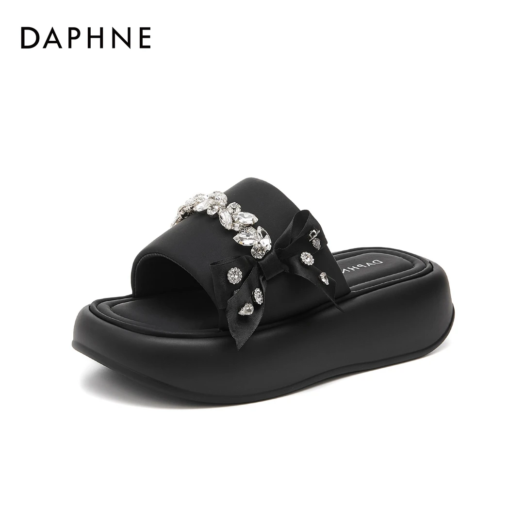 达芙妮凉拖鞋网红女2025新款爆款夏季外穿厚底休闲百搭平底一字拖