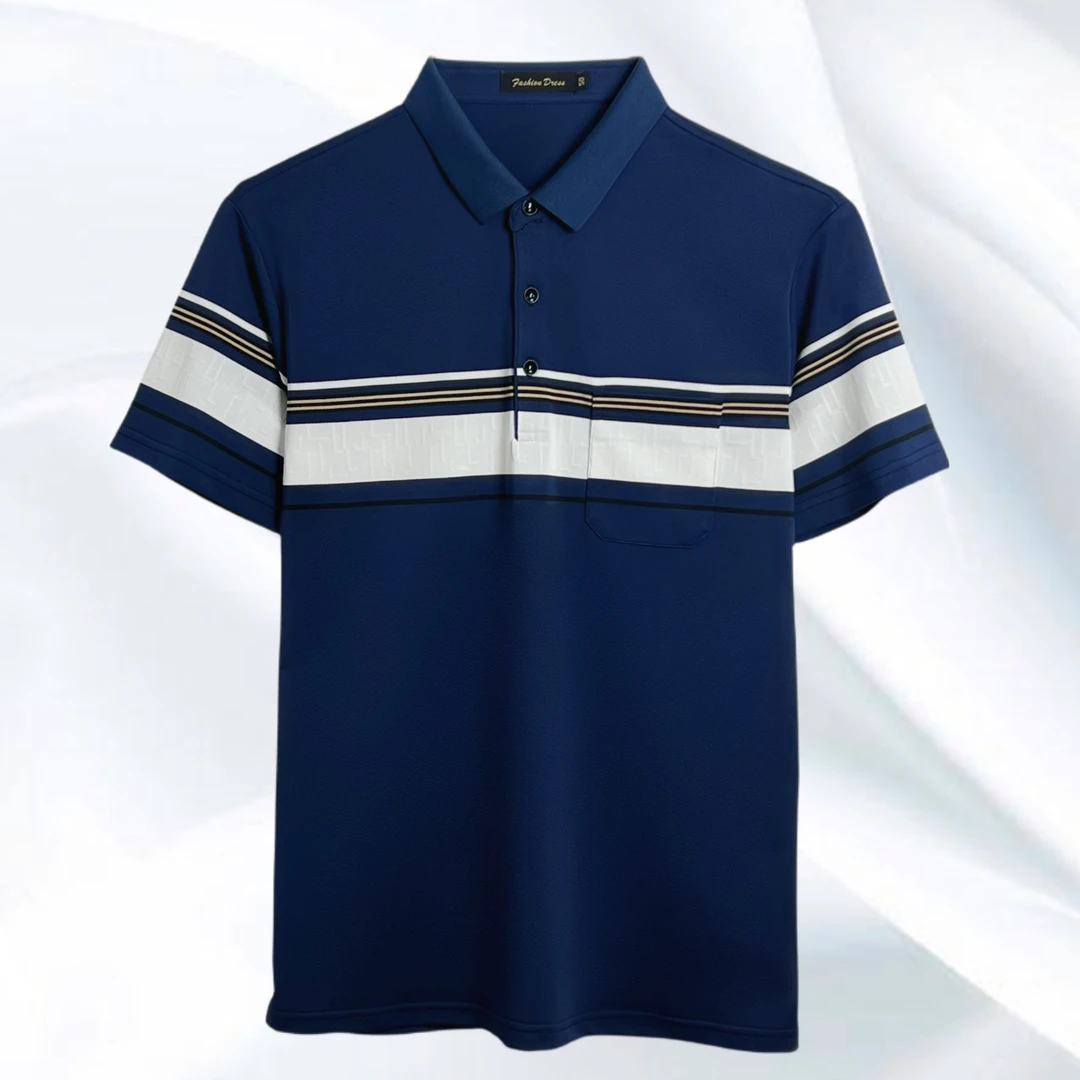 MAIGEDUNSJ/麦格顿世家爸爸夏装t恤中老年人男装男士休闲polo衫