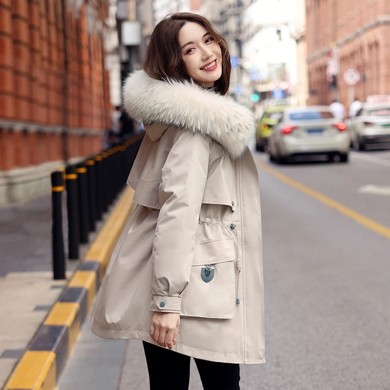 高端派克羽绒服女2024今年新款流行白鸭绒内胆可拆卸冬天外套