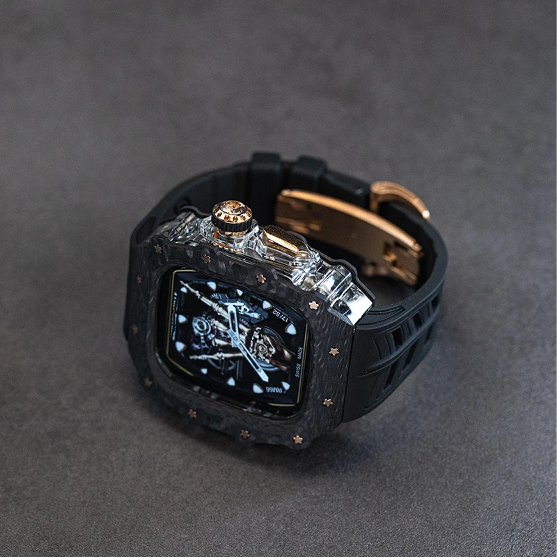 霜影碳纤维iwatch改装壳适用苹果手表AppleWatch表带保护壳Ultra3