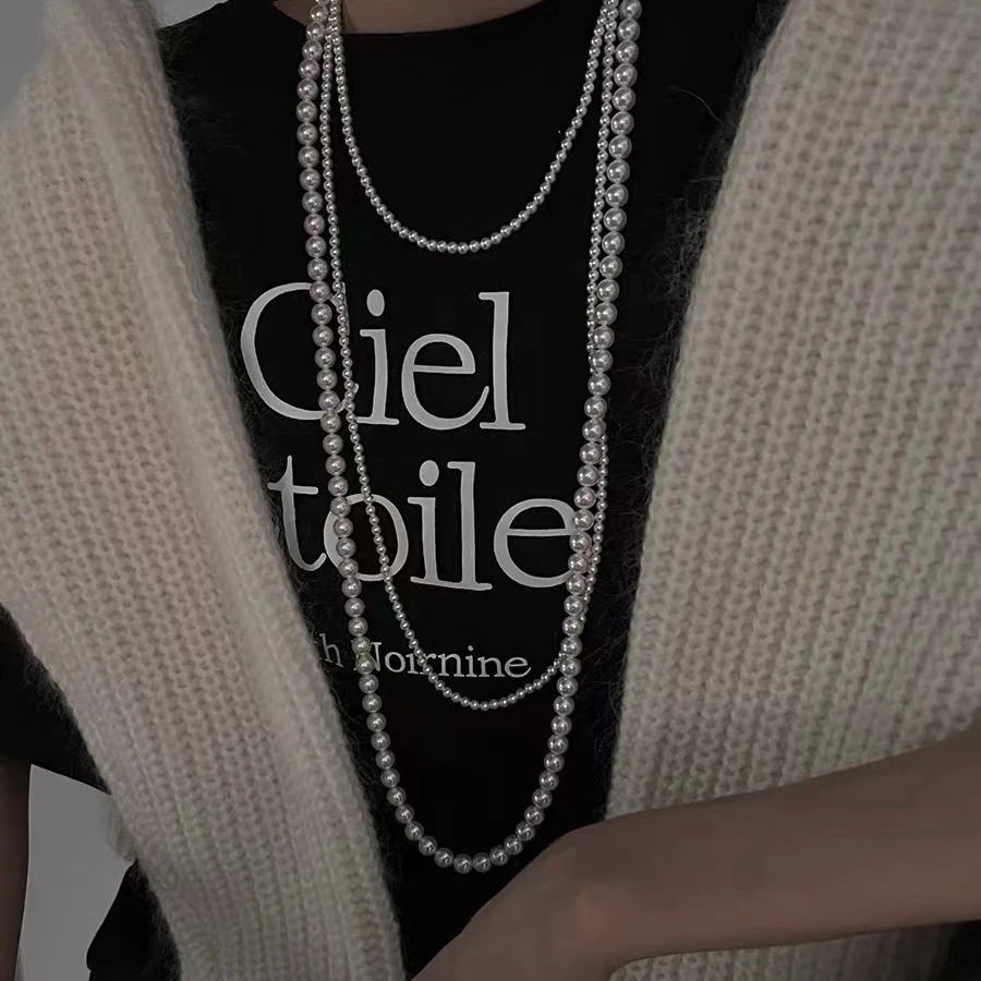 8699（最后半个月清沧）轻奢珠珠长款叠戴项链