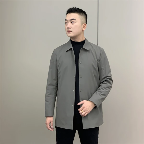 T&X/梯形2024男装新款纯色商务休闲百搭外套轻薄短款风衣（0032）