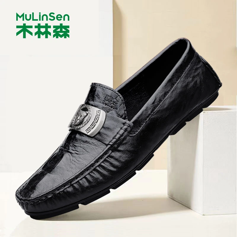 木林森男鞋2024夏季新款男士豆豆鞋时尚百搭软底一脚蹬软底驾车鞋