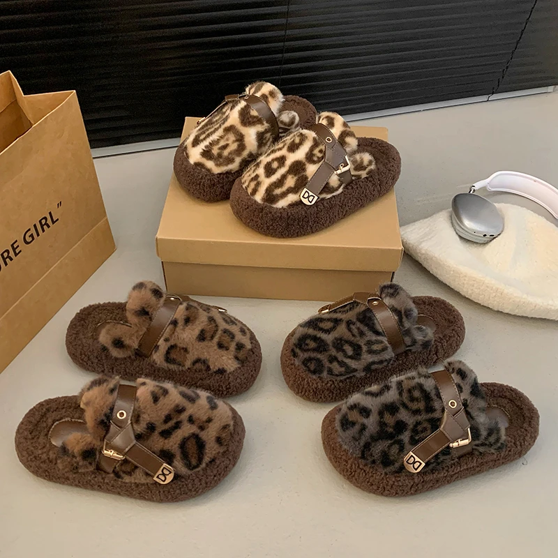 正常尺码 舒适百搭居家外穿保暖毛毛拖  卡/杏/黑  货号802