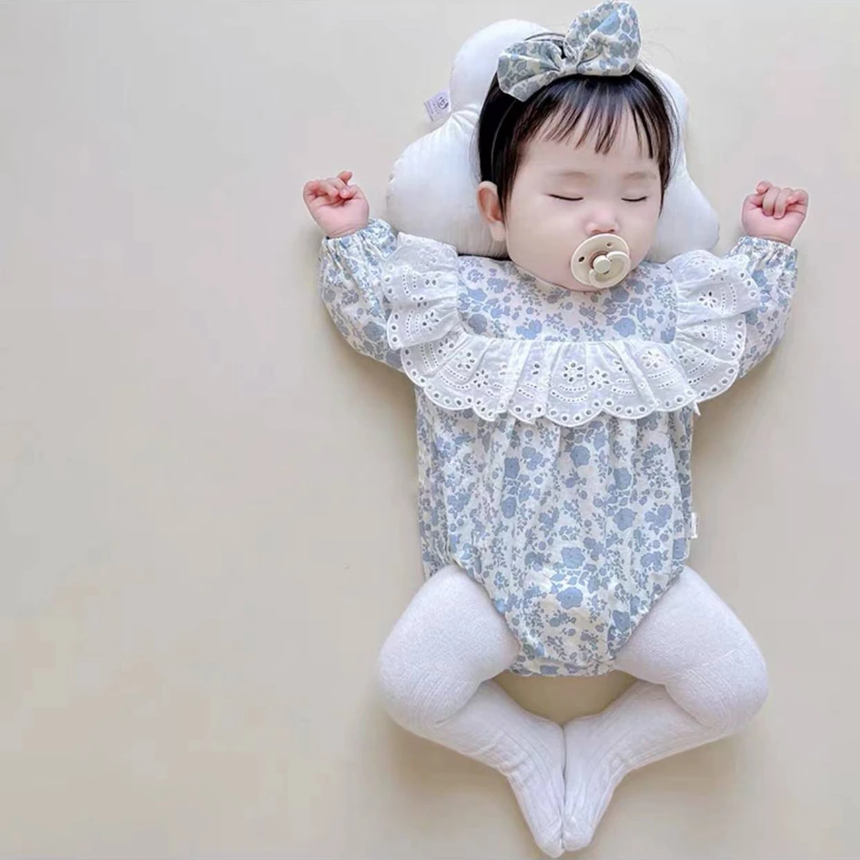 婴儿春秋纯棉套装女宝包屁衣两件套可爱网红男宝三角哈衣新生婴