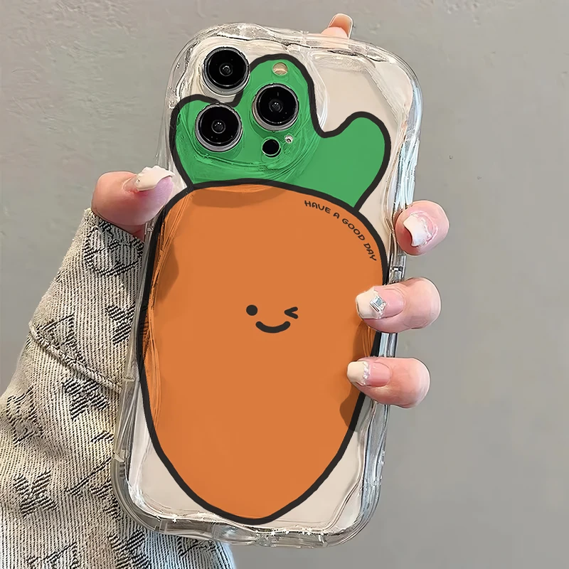 可爱大胡萝卜苹果15Plus手机壳13软硅胶iPhone14Promax_12_11全包