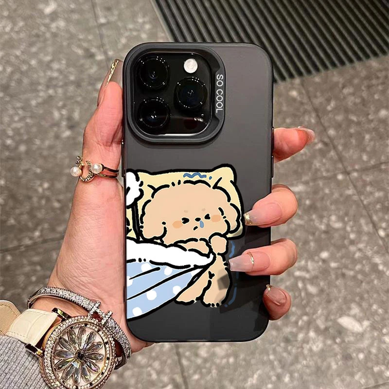 拽被情侣小狗适用苹果16/15手机壳iphone14Promax元气13软胶12/11