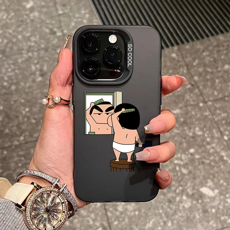 梳头小新苹果15Promax手机壳iphone14磨砂13P软硅胶12防摔11高级X