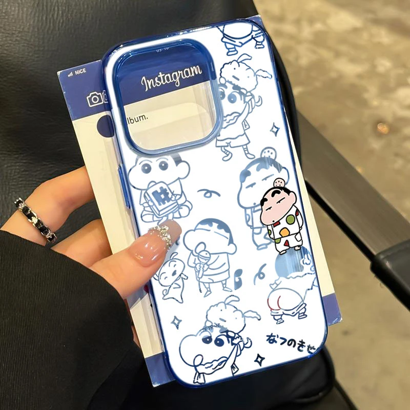 镂空蜡笔小新适用iphone16/15p/14promax苹果11手机壳13软12卡通8