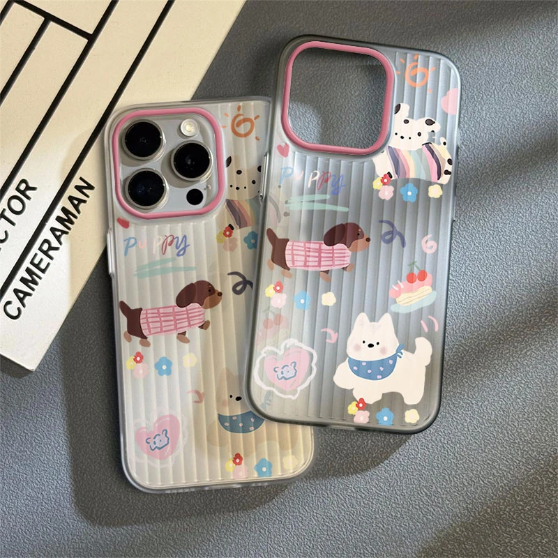 可爱小狗适用于苹果15Promax手机壳iPhone14防摔13pro卡通12/11软